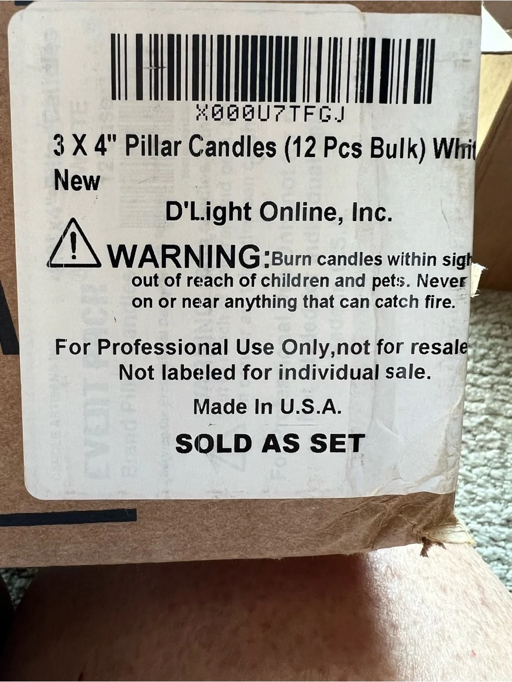 Unscented White Pillar Candles 3x4 - Pack of 12